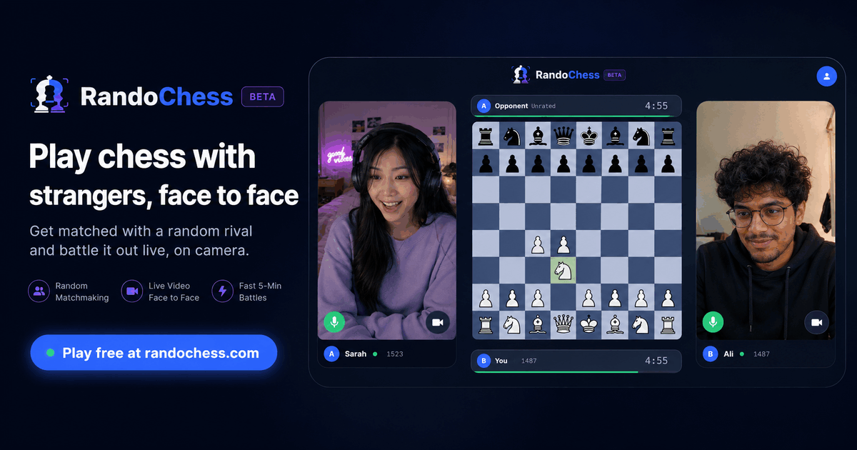 Chess Random Match RandoChess β play random strangers at chess, on live video